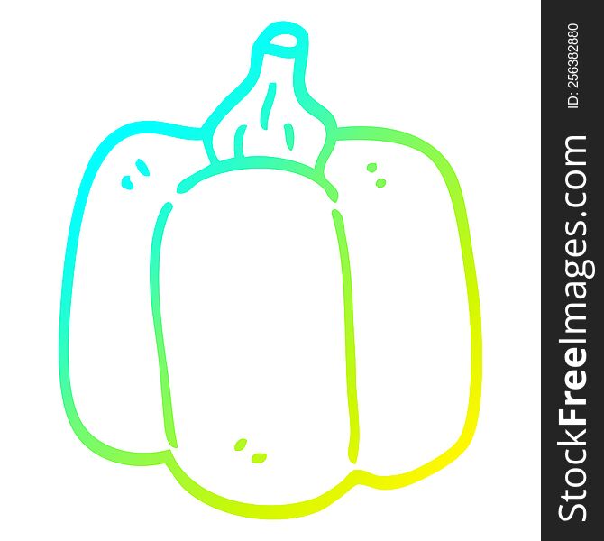 cold gradient line drawing of a cartoon organic pepper