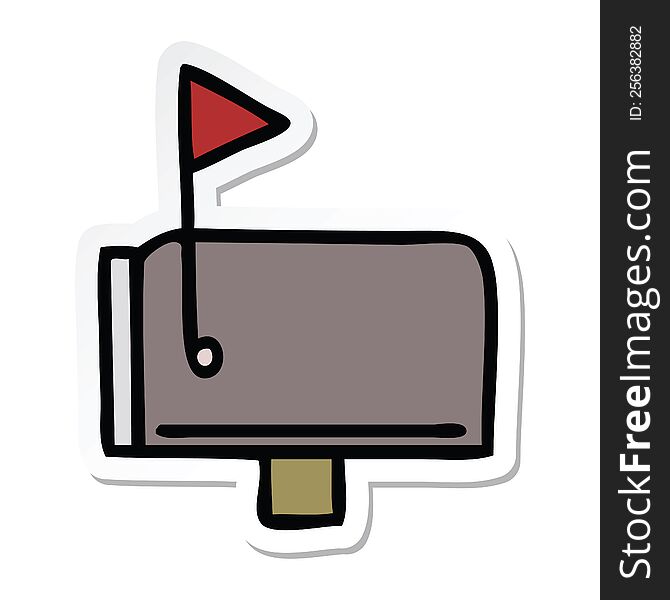 sticker of a cute cartoon mail box