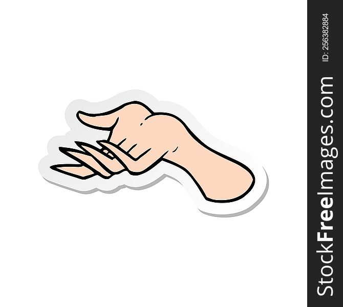 Sticker Of A Cartoon Hand