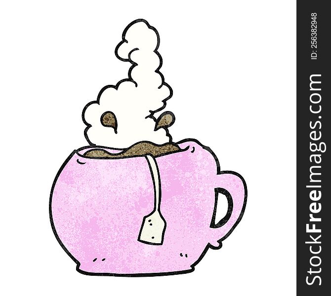 Textured Cartoon Cup Of Tea