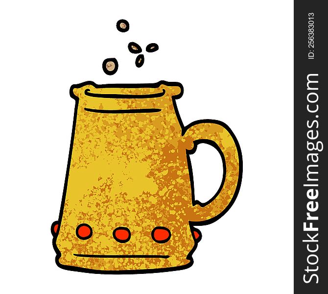 Grunge Textured Illustration Cartoon Jem Encrusted Cup