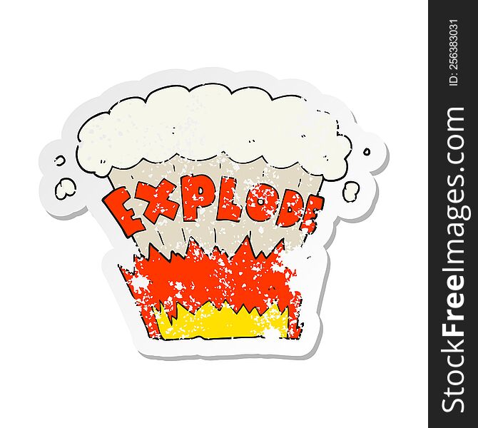retro distressed sticker of a cartoon explosion