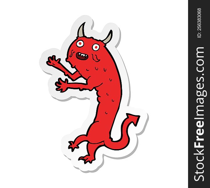 sticker of a cartoon devil