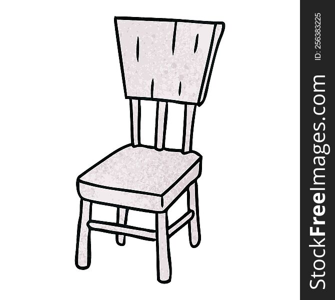 Textured Cartoon Doodle Of A  Wooden Chair