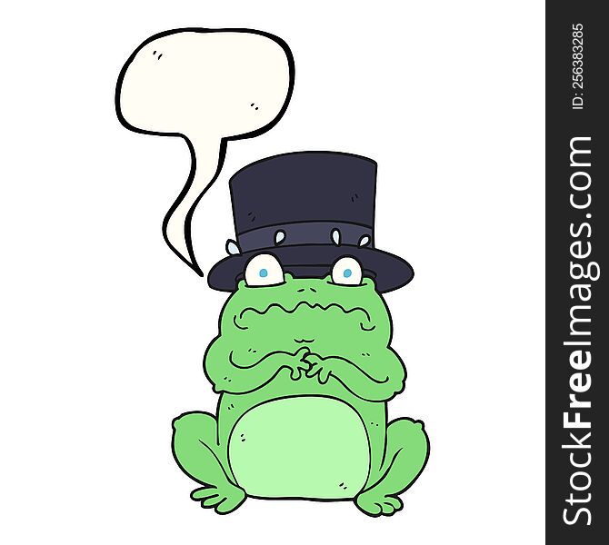freehand drawn speech bubble cartoon wealthy toad