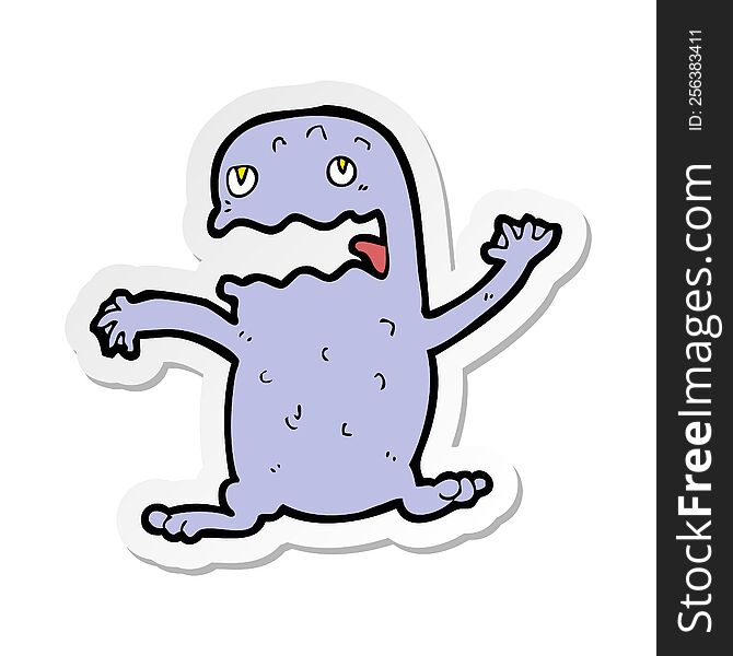 Sticker Of A Cartoon Funny Frog