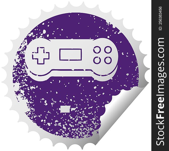 Distressed Circular Peeling Sticker Symbol Game Controller