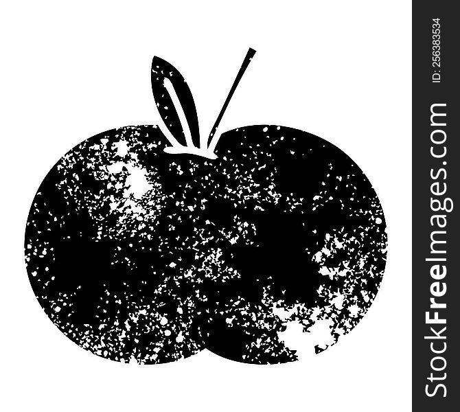 distressed symbol of a juicy apple