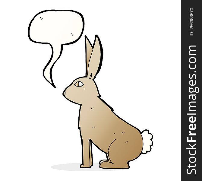 Cartoon Rabbit With Speech Bubble