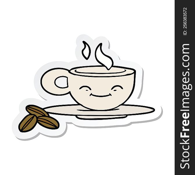sticker of a cartoon espresso mug