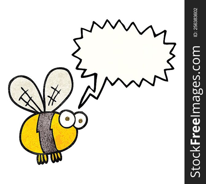 Speech Bubble Textured Cartoon Bee