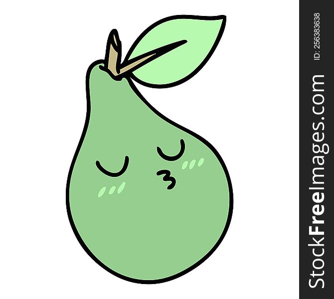 cartoon of a nice good looking pear