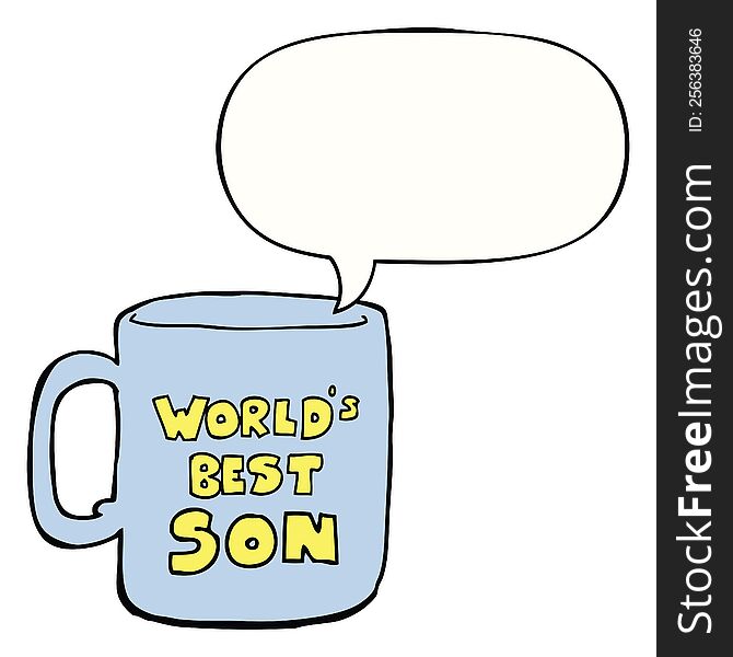worlds best son mug with speech bubble. worlds best son mug with speech bubble