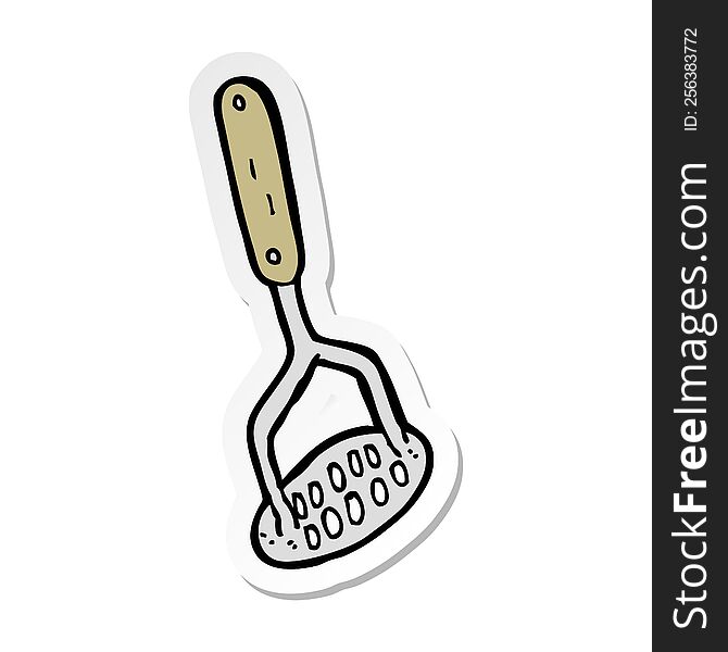 Sticker Of A Cartoon Potato Masher