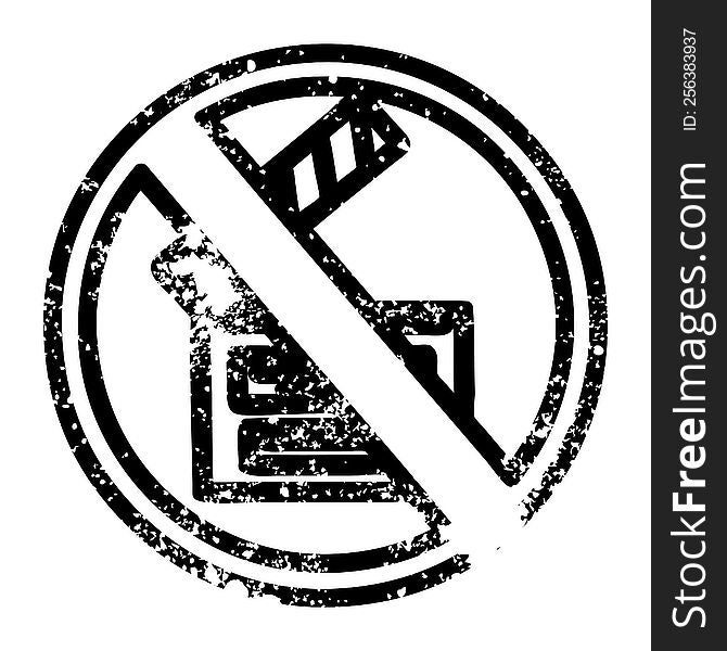 no filming distressed icon symbol