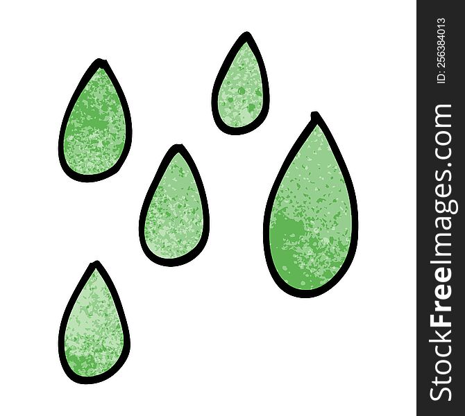cartoon doodle green paint droplets