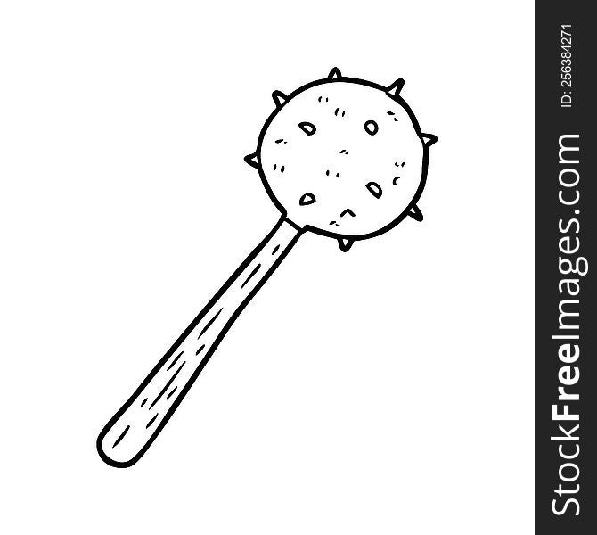 line drawing of a medieval mace weapon. line drawing of a medieval mace weapon