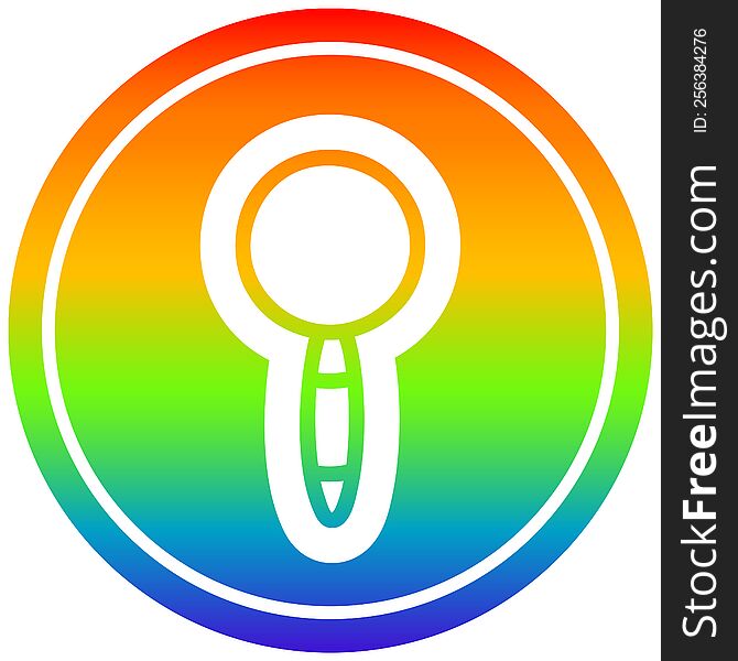 Magnifying Glass Circular In Rainbow Spectrum