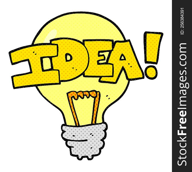 cartoon idea light bulb symbol