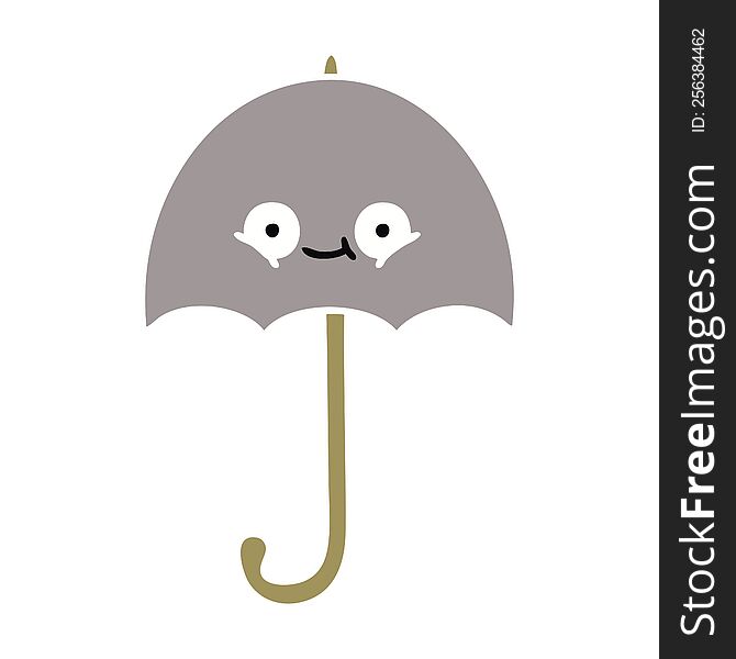 flat color retro cartoon of a umbrella