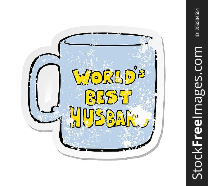 distressed sticker of a worlds best husband mug