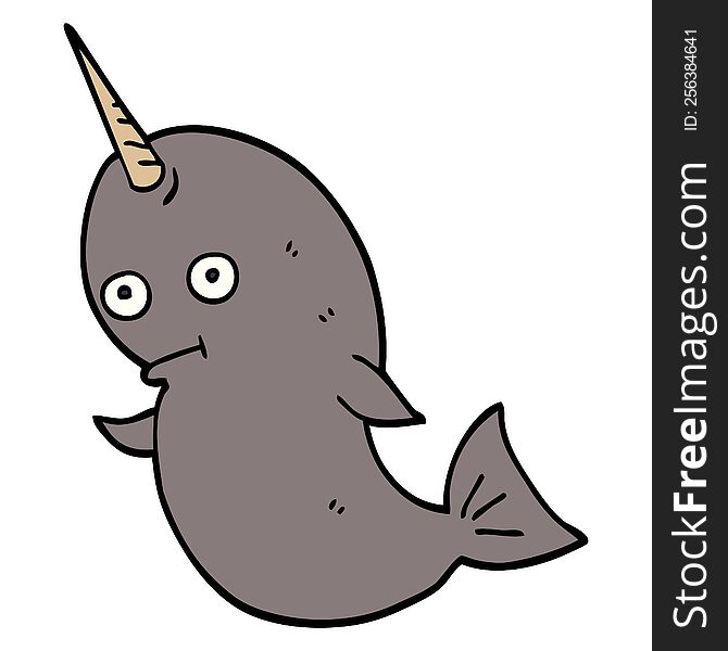 Cartoon Doodle Narwhal