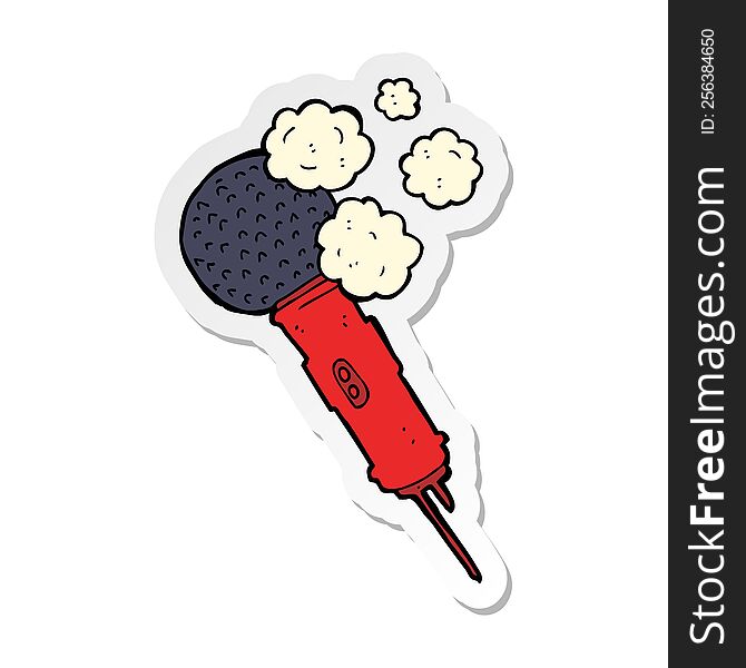 Sticker Of A Cartoon Microphone