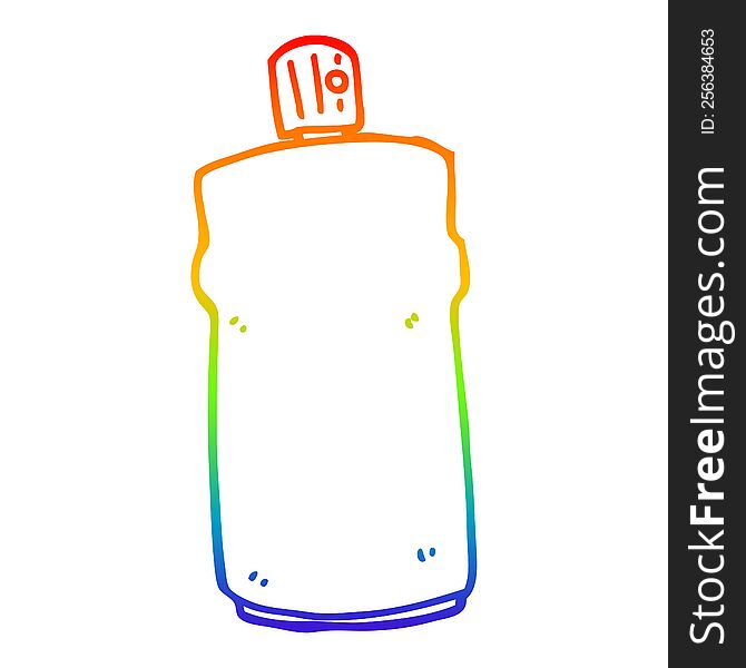 Rainbow Gradient Line Drawing Cartoon Spray Can