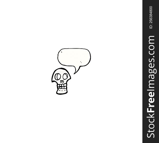 Cartoon Skull Symbol With Speech Bubble