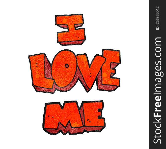 i love me textured cartoon symbol