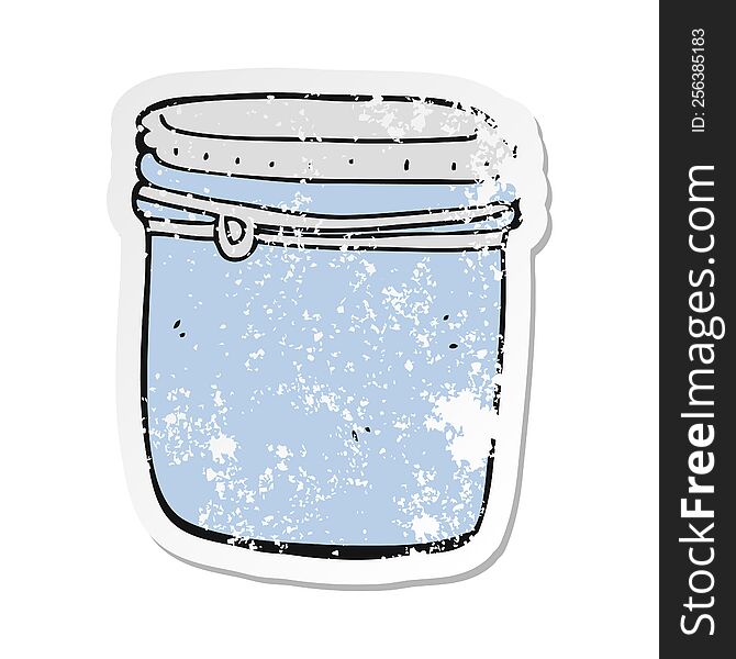 Retro Distressed Sticker Of A Cartoon Jar