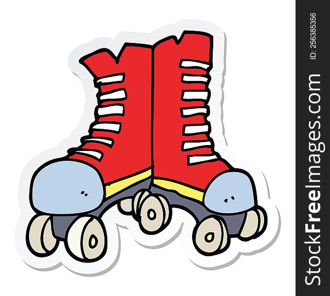 sticker of a cartoon roller boots