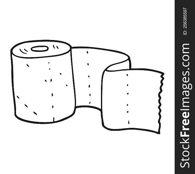 Black And White Cartoon Toilet Roll