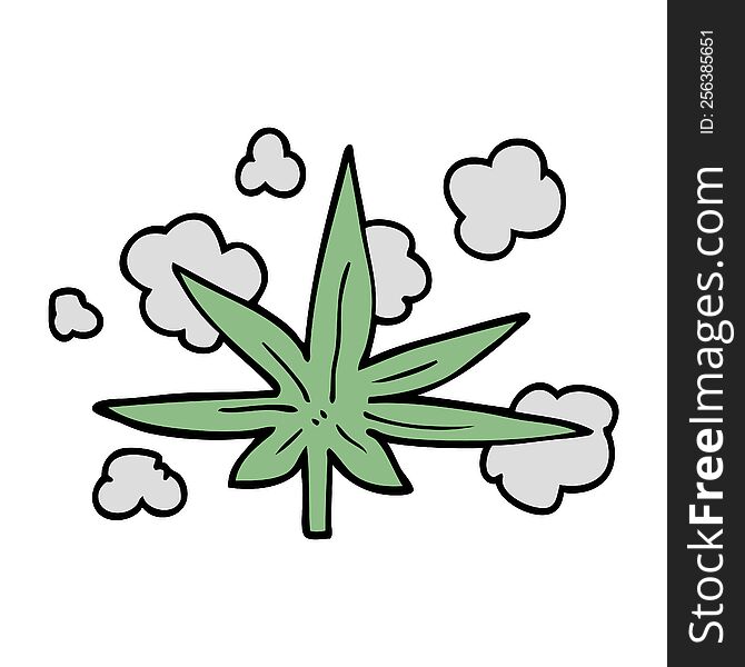 Cartoon Doodle Marijuana Leaf