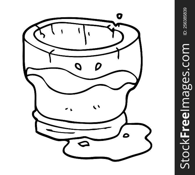 line drawing cartoon old water glass
