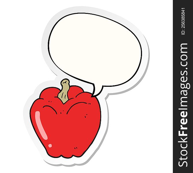 Cartoon Pepper And Speech Bubble Sticker