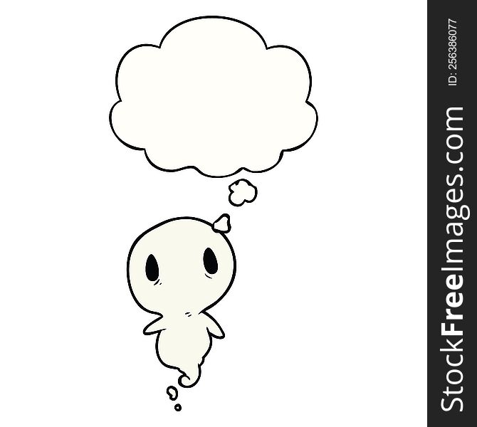 Cartoon Ghost And Thought Bubble