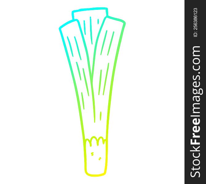 cold gradient line drawing of a organic leek