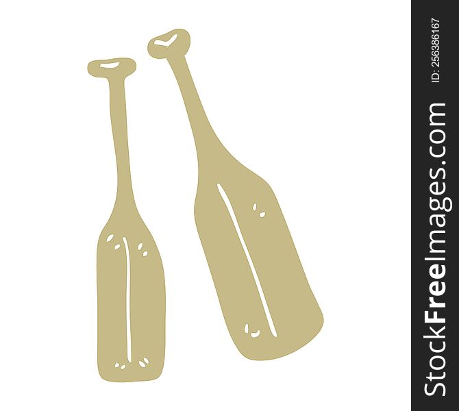 flat color illustration cartoon pair of paddles