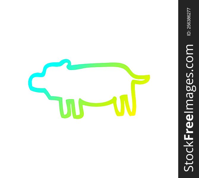 cold gradient line drawing cartoon animal symbol