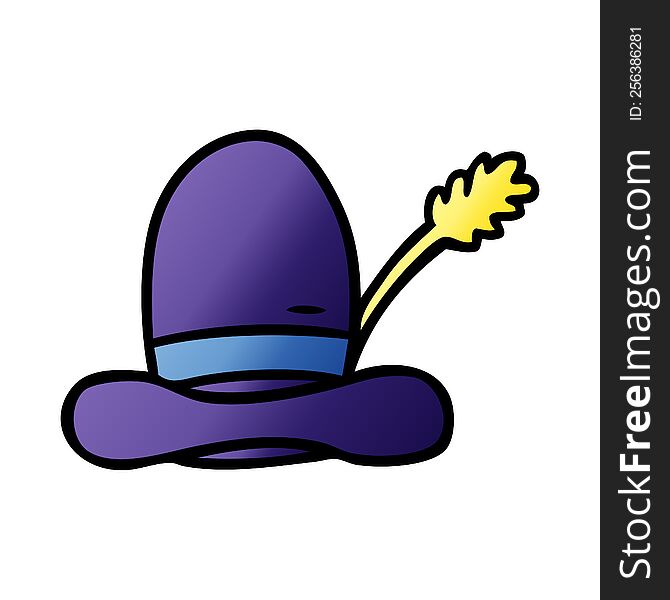 hand drawn gradient cartoon doodle of a farmers hat