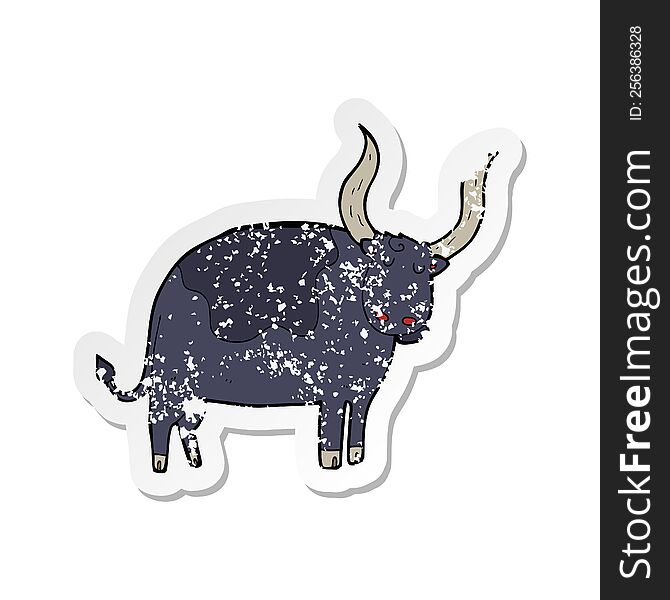 retro distressed sticker of a cartoon ox