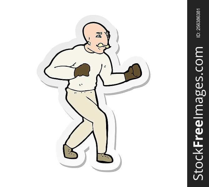 sticker of a cartoon victorian boxer