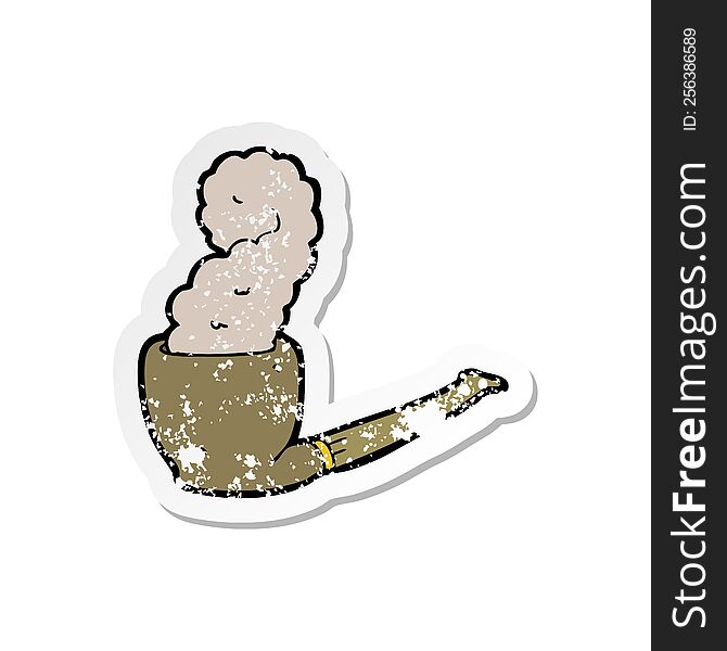 retro distressed sticker of a cartoon pipe