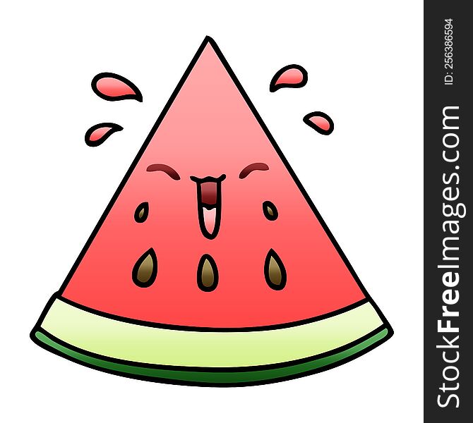 gradient shaded quirky cartoon watermelon. gradient shaded quirky cartoon watermelon
