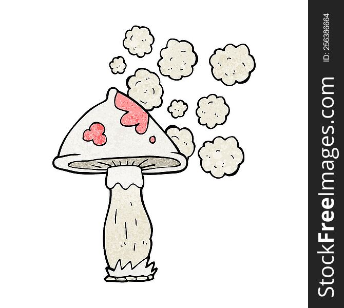 freehand textured cartoon mushroom