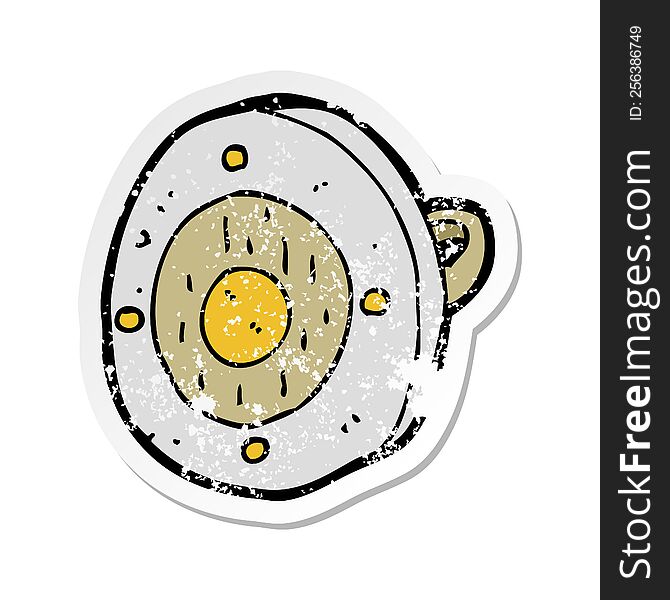 Retro Distressed Sticker Of A Cartoon Shield
