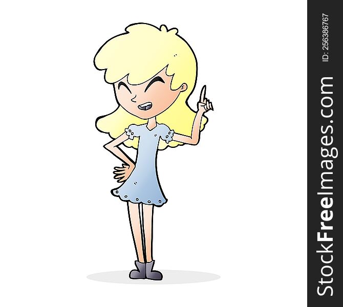 Cartoon Girl Making Point