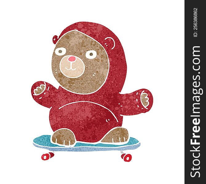 Cartoon Bear On Skateboard