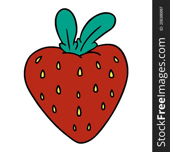 cartoon doodle of a fresh strawberry